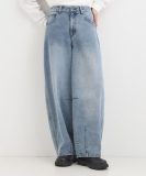 【S-LL】立体カーブデニムパンツ