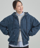 デニム中綿フーディーブルゾン