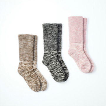 優待価格[hiorie]内絹外綿 2重編み靴下 ミドル丈