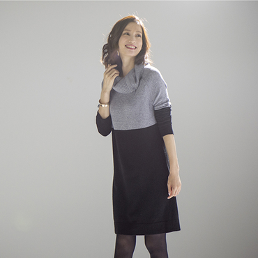 Seraphine ツートーンニットチュニックワンピース Kobunsha Select Shop Seraphine ツートーン ニットチュニックワンピース