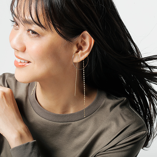 Rackets ロングチェーンフープイヤーカフ ペア Kobunsha Select Shop Rackets ロングチェーン フープイヤーカフ ペア