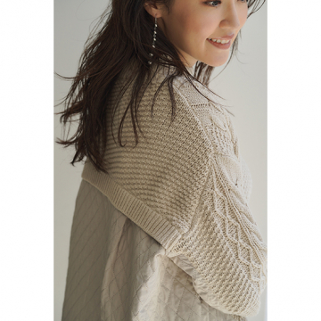 "優待価格[TORRAZZO DONNA]バルキーケーブル×キルティングトップス"