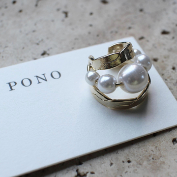 "[pono]Knit pearl イヤーカフ"