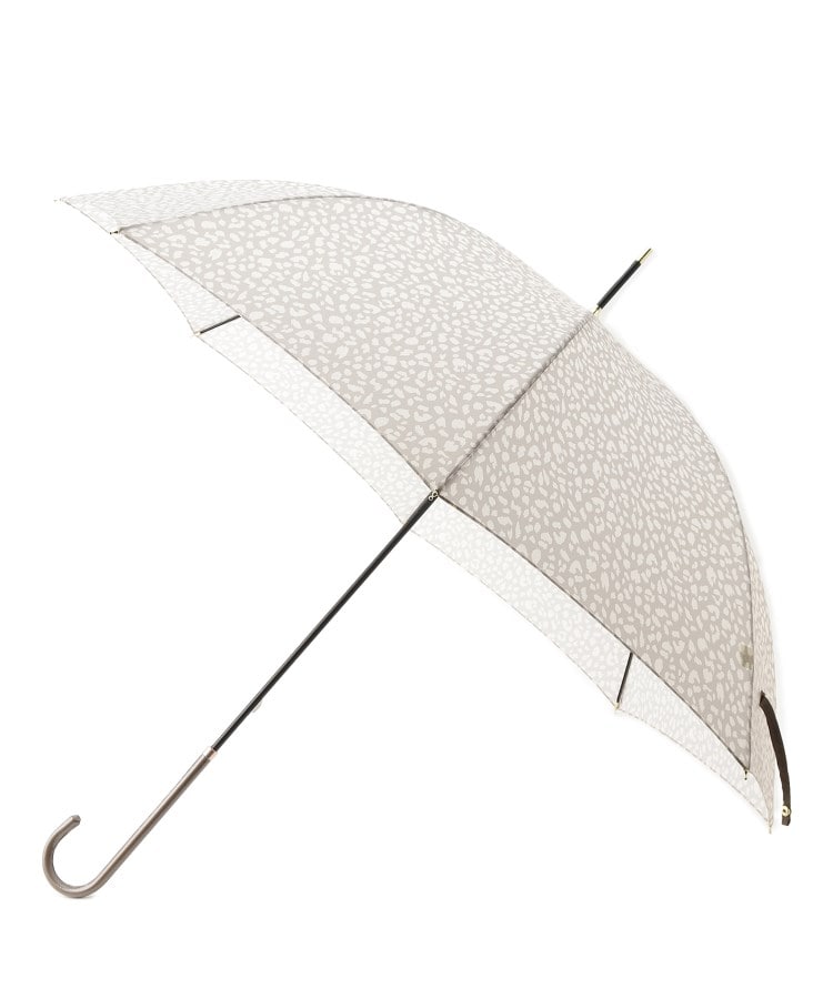 Anne Coquine プリント柄木製晴雨兼用長傘 モノグラムホワイト Anne Coquine プリント柄木製晴雨兼用長傘 アンコキーヌ