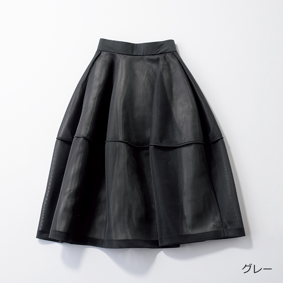 新品lig.【リグドット】グレーSサイズシアーボリュームスカート