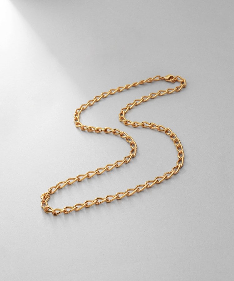 シルバー デザインチェーン ロングカーブネックレス GP | KOBUNSHA