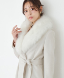 【日本製／フォックスファー／カシミヤ混】ファー付ウールコート