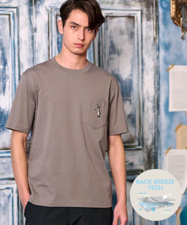 【接触冷感UVカット】BACK BREEZE TECH ラビットポケTシャツ 接触冷感/UVカット】BACK BREEZE TECH ラビットポケTシャツ