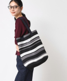 【マシンウォッシャブル・A4収納可】ランダムボーダーニットBAG