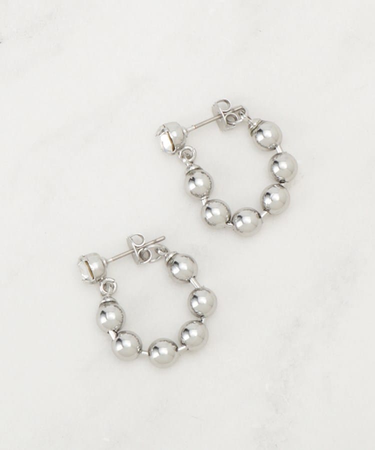 【チタンポスト】ボールチェーンピアス