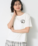 【接触冷感・洗える】チュール刺繍Tシャツ
