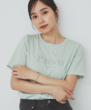 スパンコール刺繍ロゴTシャツ【洗濯機洗い可/接触冷感/UVケア】