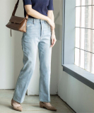 《SS-LLサイズ》ストレッチセミフレアデニム【洗濯機洗い可】