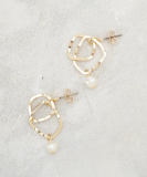 メタル×フェイクパールピアス