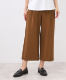 【E‐QUALITY／お腹・腰周りすっきり見え◎】ストレッチワイドクロップドパンツ