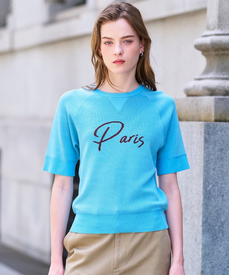 Parisハーフスリーブジャカードニット