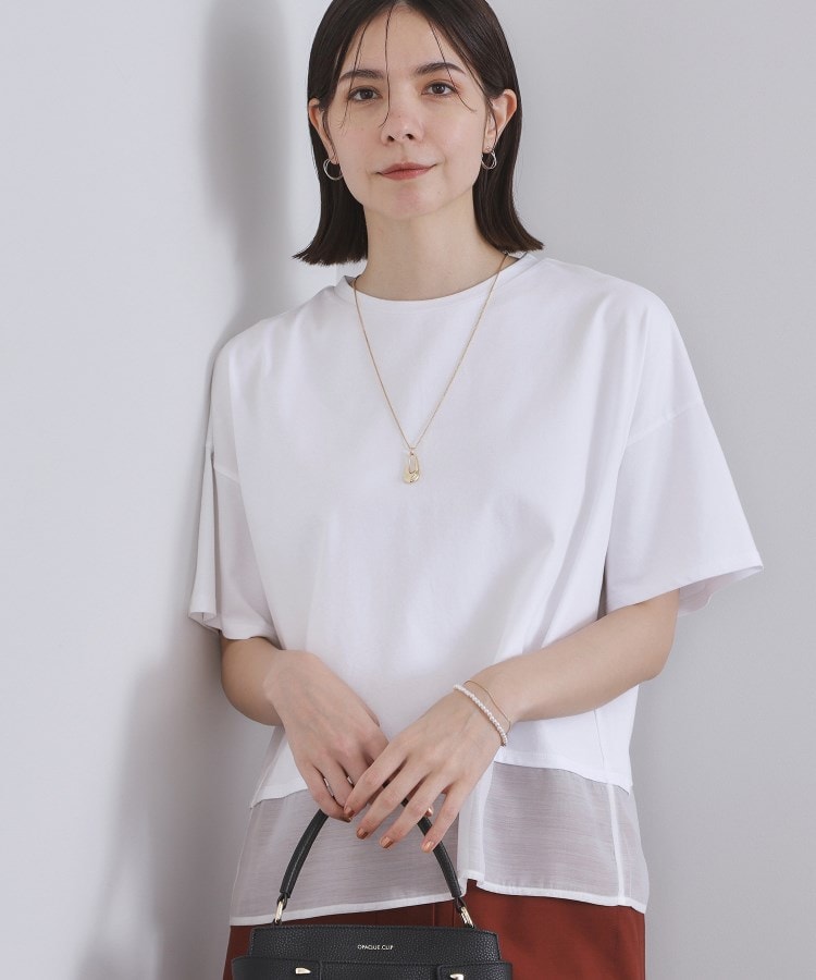 裾シアードッキングボクシーTシャツ【洗濯機洗い可】
