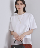 裾シアードッキングボクシーTシャツ【洗濯機洗い可】