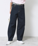 【洗える】デニムカーブパンツ