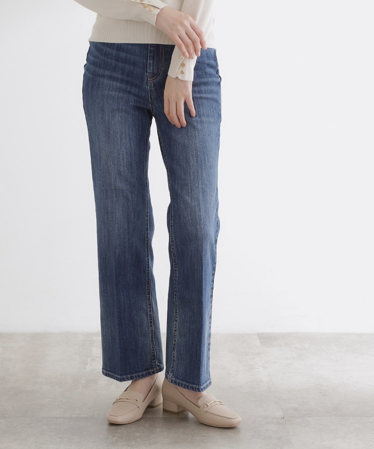 【美シルエット/選べる着丈】大人のためのソフトフレアーデニム