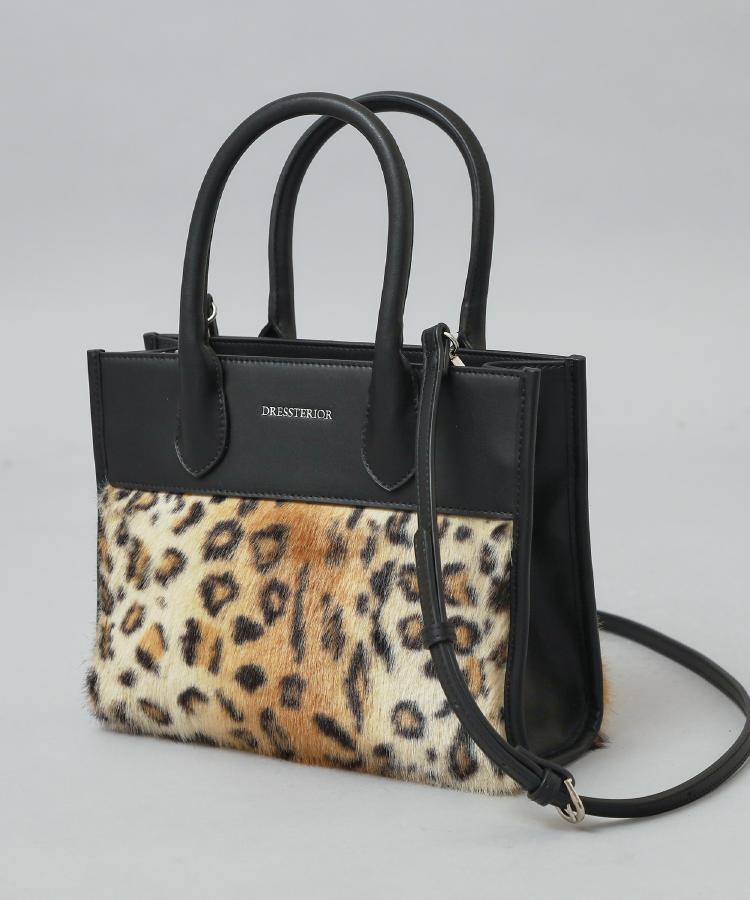 【CLASSY.12月号掲載】フェイクファーコンビリサイクルレザートートバッグ