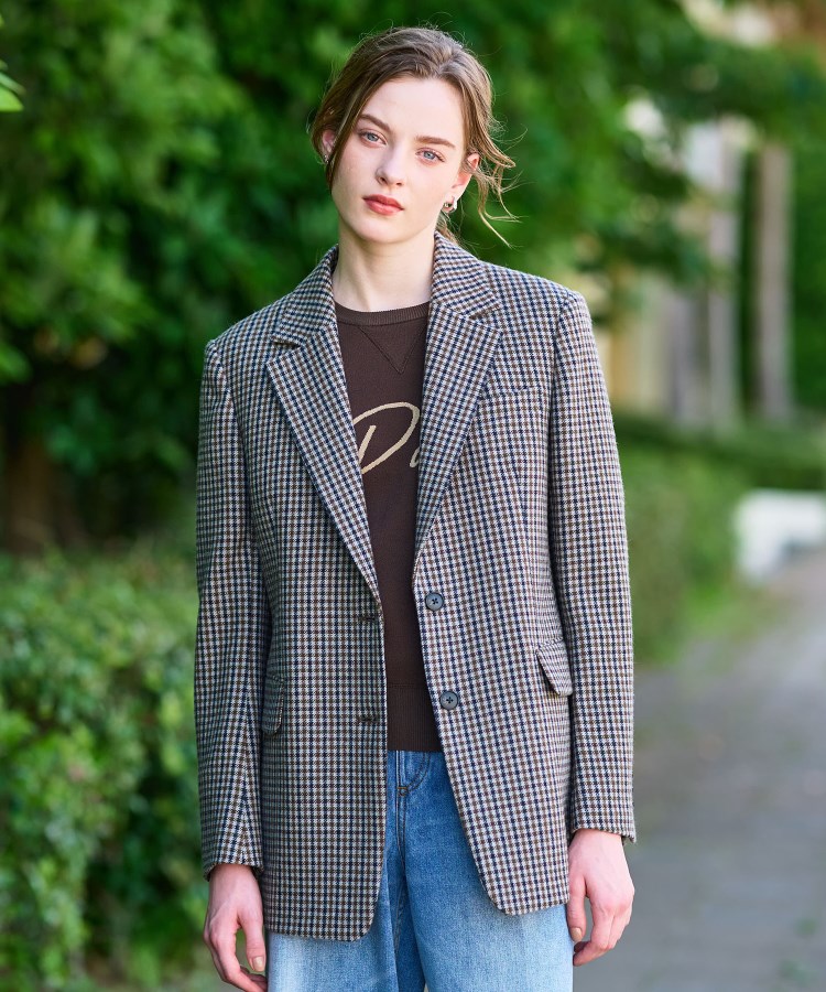 【きれいめカジュアル/オンオフ】ガンクラブチェックジャケット