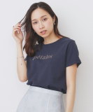 C100ペタルフロッキーロゴTシャツ【洗濯機可・接触冷感・UVケア】