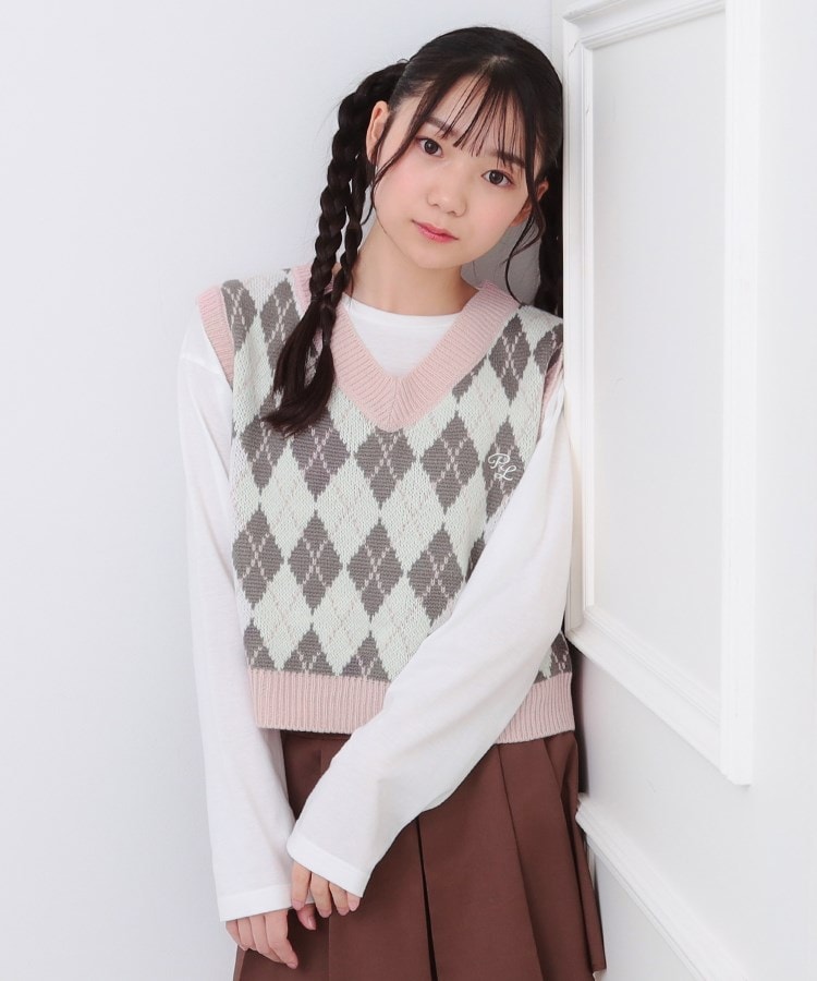 スナップ様さ専用　LOHENローヘン ニットベスト SHOO・LA・RUE｜【2点セット】メッシュニットベスト*ロゴTシャツ
