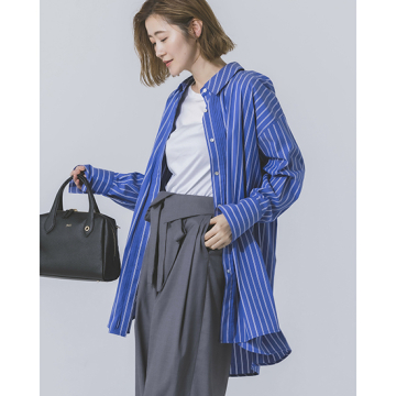 [Limue]【洗える】ピンタックビッグシャツ