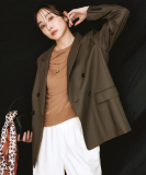 "【CLASSY.お仕事名品Award」受賞!】ウールライク ダブルブレストジャケット"