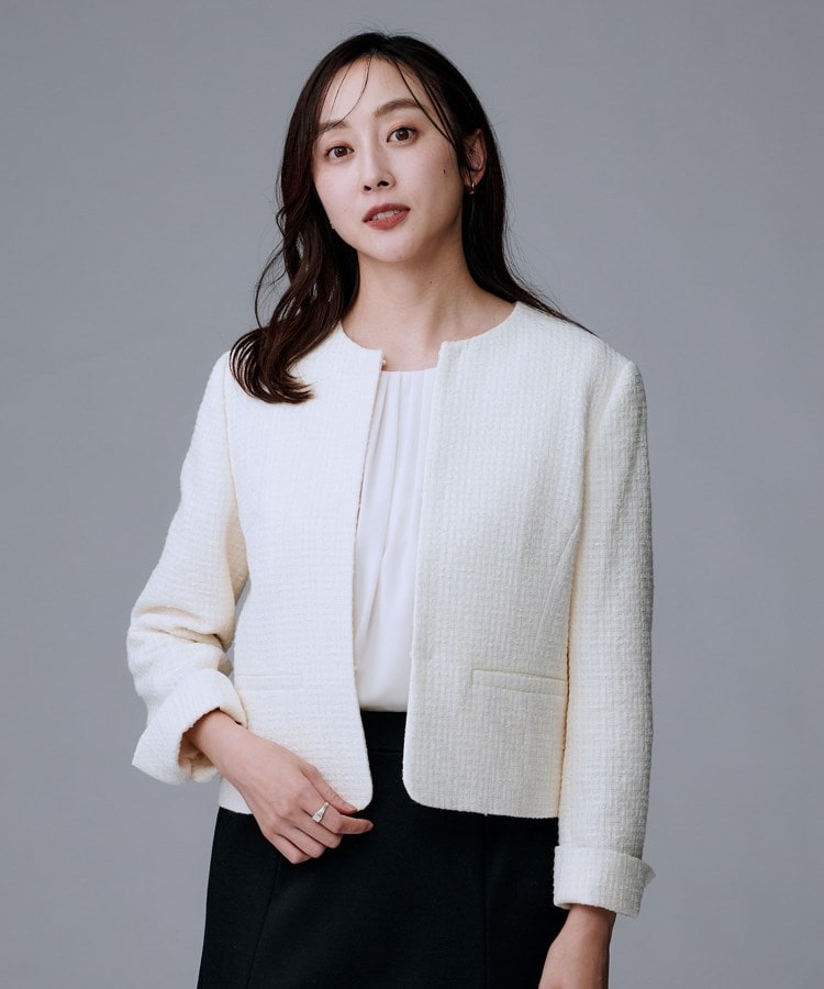 【セットアップ可/通勤スーツ/セレモニー】ツイードジャケット