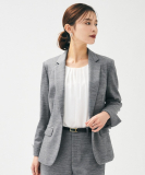 "【洗えるスーツ／ストレッチ】ウール混ジャージ テーラードジャケット"