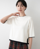 【洗える】バイカラーショート丈ニット