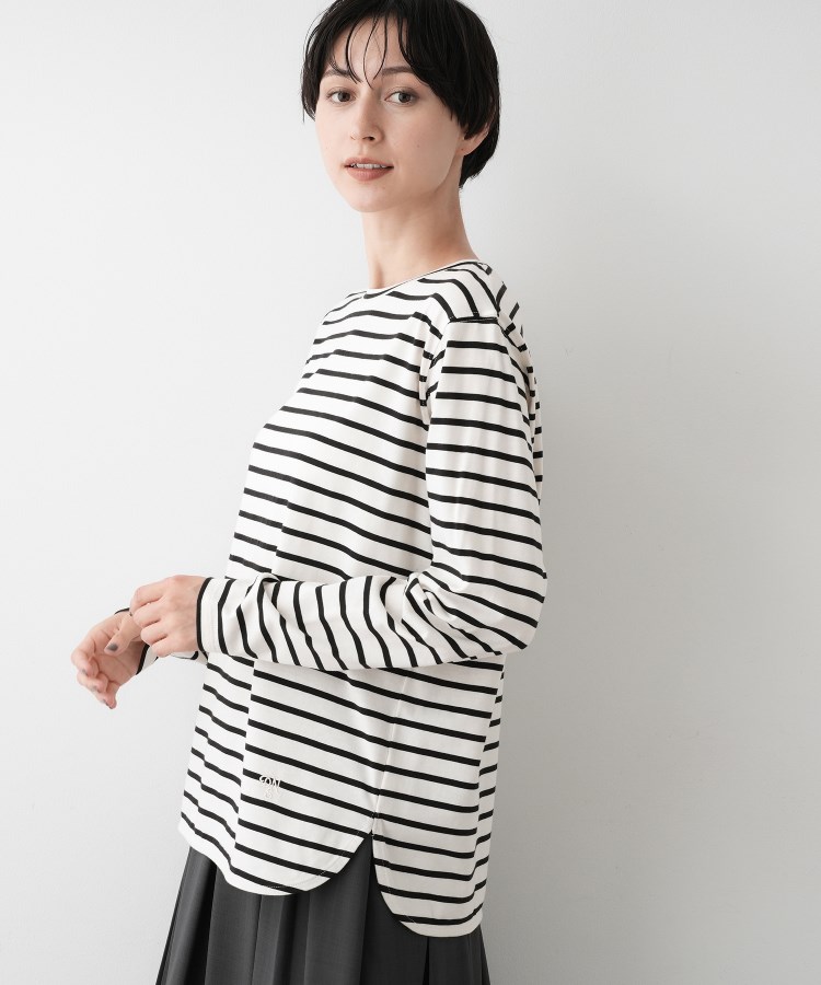 【選べる首元デザイン/洗える】クルーネックロングTシャツ