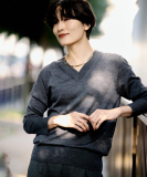 【洗える/きれいめ】Vネックプルオーバーニット