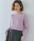 【石川梨華さん着用】ミニケーブルニット【毛玉軽減／洗える】