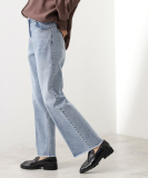 デニムフレアパンツ【洗濯機可】