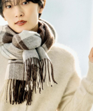 【名品／定番人気】ウールチェックストール