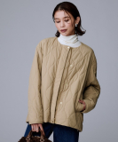 "【軽量／洗える／ファスナー付き】中綿 キルトコート"