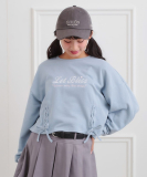 レースアップ刺繍裏毛プルオーバー