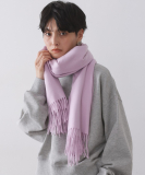 大判無地フリンジボリュームストール