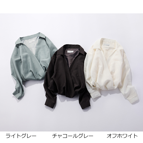 [Verseau]オーガンジーバルーンカシュクールブラウス