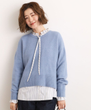 【石川梨華さん着用】【洗える】レイヤードにもおすすめ！サイド釦ニット