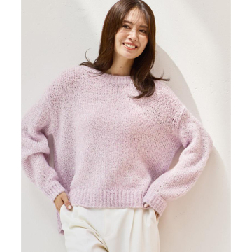 【一枚で着映え◎／ゆったり着られるワンサイズ】スパンコール×ラメニット