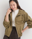【S-LL】ゴールドパーツで女性らしく 大人のフードブルゾン