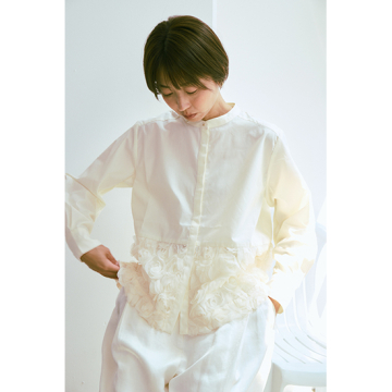 "[TORRAZZO DONNA]Flower Tulle Pattern Blouse"