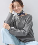 【洗える／SETUP可能】ジャカードボートネックニット