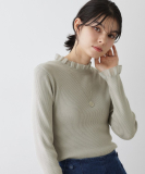 【洗える】オーガンジーフリルニット