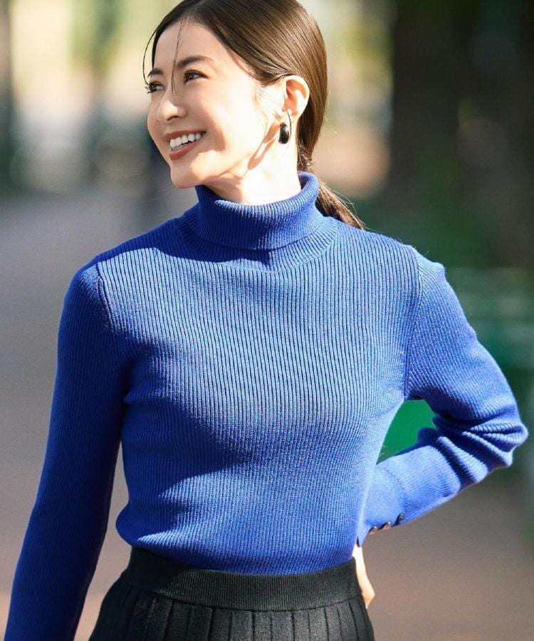 【絶妙なゆるピタ/洗濯機可】ちくちくしにくい リブタートルネック やわらかニット【CIRCRIC】