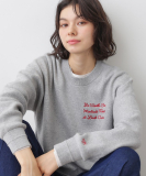 【洗える】メッセージ刺繍入りジャガードニット